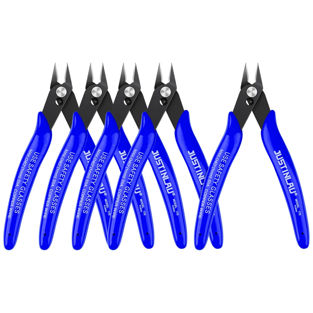 5 Stuks 170 Draad Cutter Diy Trimmer Diagonale Zijsnijden Kabeltang Rood Blauw Tang Hand Mini Knipt Flush Nipper trimmer
