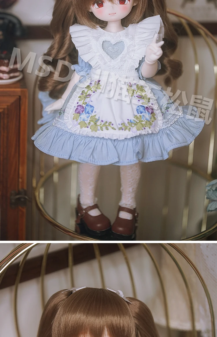 BJD Doll Wig 1/3 1/4 1/6 Handmade Bjd Doll Wig Curly Hair DIY Joints Doll Toy Fashion Fiber Double Tail Wig Dolls Accessories
