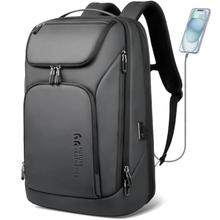 

Business Smart Backpack for Men Anti-Theft for 17.3 Inch Laptop with USB Charging Port Water-Resistant Large Durable Compact 30
