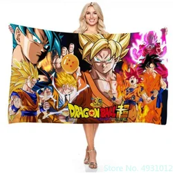 Anime Dragon Ball Goku dzieci ręczniki plażowe ręcznik kąpielowy druk 3D Cartoon 75x150cm prostokątne dziecko dzieci prezent urodzinowy