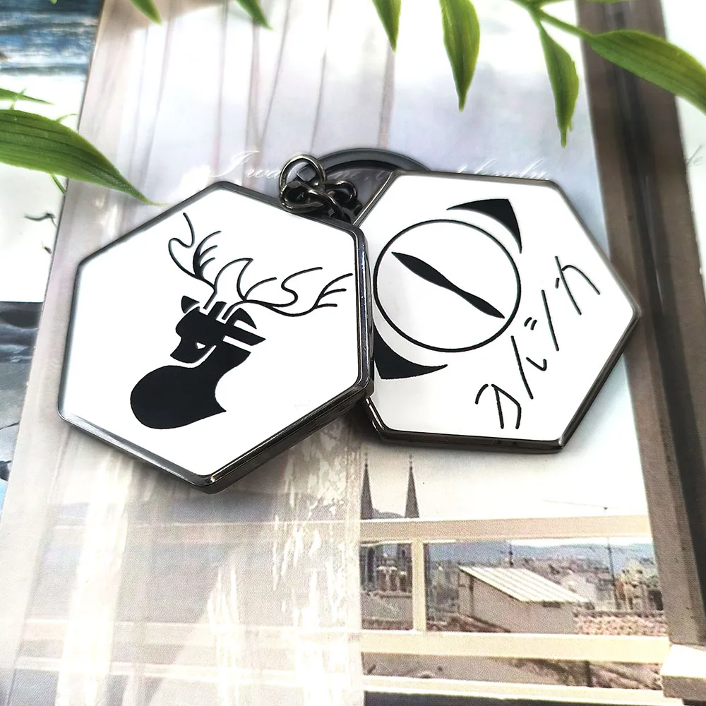 Yorushika Simple Double-sided Pattern Magnetic Mirror Japanese Music Organization Peripheral Makeup Mirror Keychain Pendant Gift