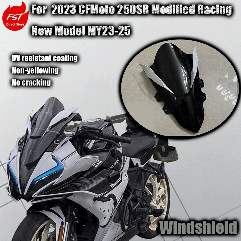 

For 2023 CFMoto 250SR Modified Racing Windshield New MY23-25 ​​Model with Heightened Windshield and Spreader