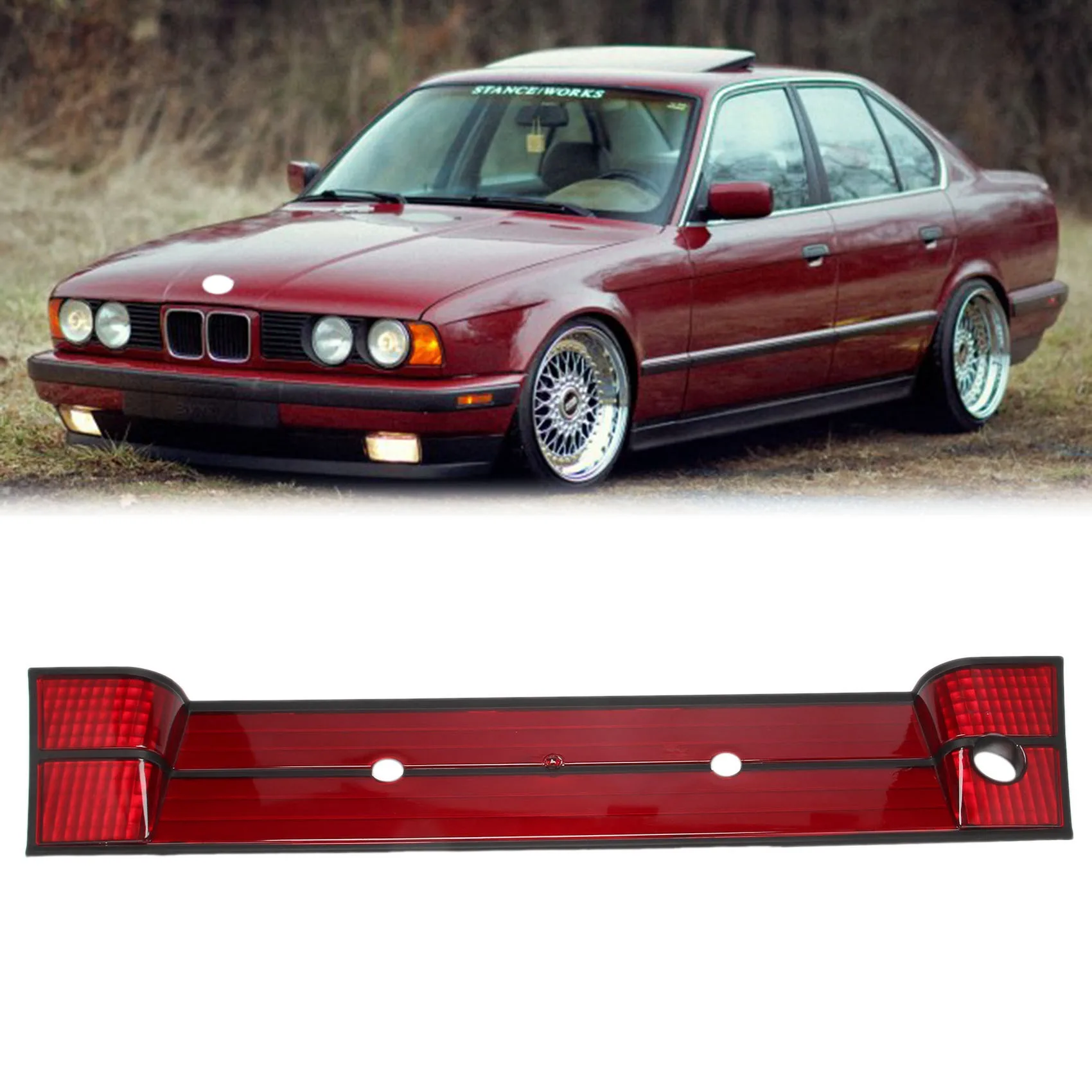 Traseira do carro matrícula painel suporte Frame, quadro do número traseiro para BMW Série 5 E34 M5 525I