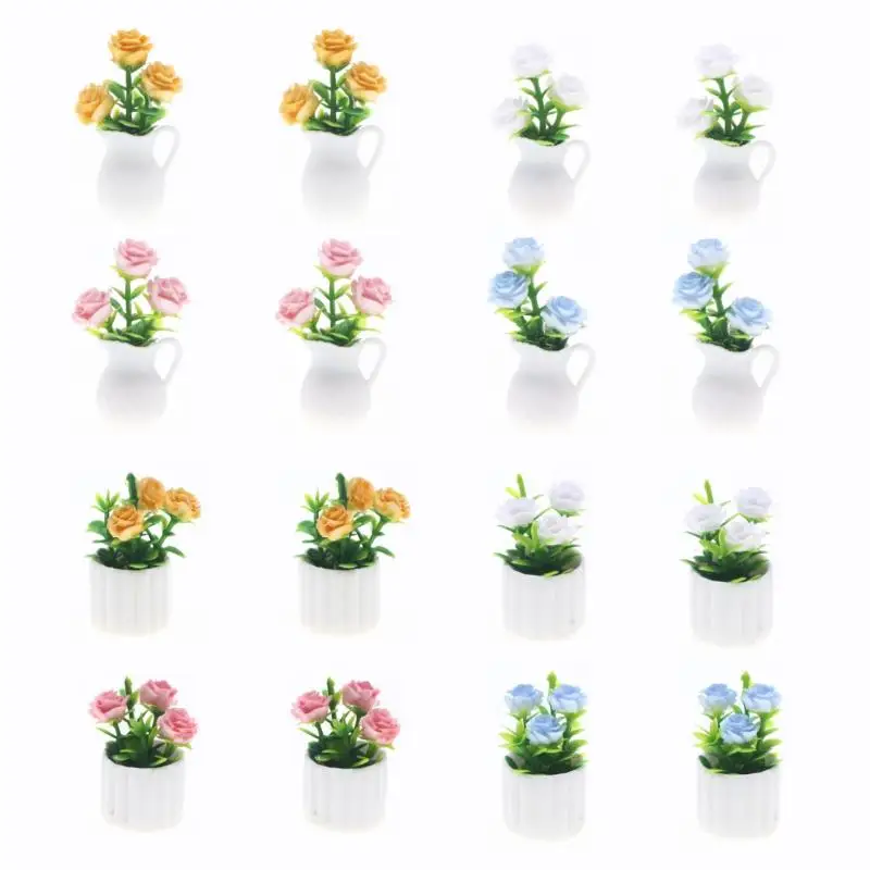 Simulation Green Potted Plants Miniature For Dollhouse Micro Landscape Scene DIY Home Table Decor