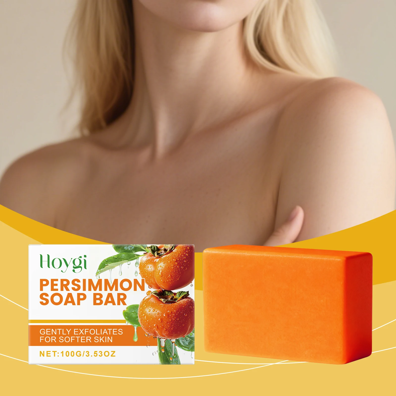 Hoygi Persimmon Bath Soap Gentle Cleansing Moisturizing Hydrating Body Wash Soft Skin Daily Use Gentle Body Wash