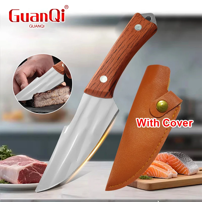 Utility Kitchen Boning Knife Stainless Steel Cleaver Meat Butcher Knife Barbecue Fruit Slicing Fish Vegetables Cutting Knife
