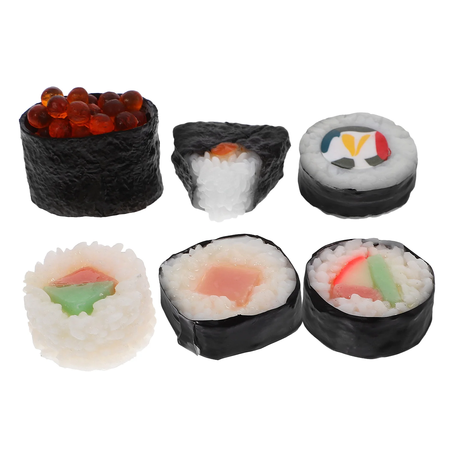 6 Pcs Japanese Decor Simulation Sushi Model Miniature Food for Collectors Artificial Fake Photography Realistic Restaurants