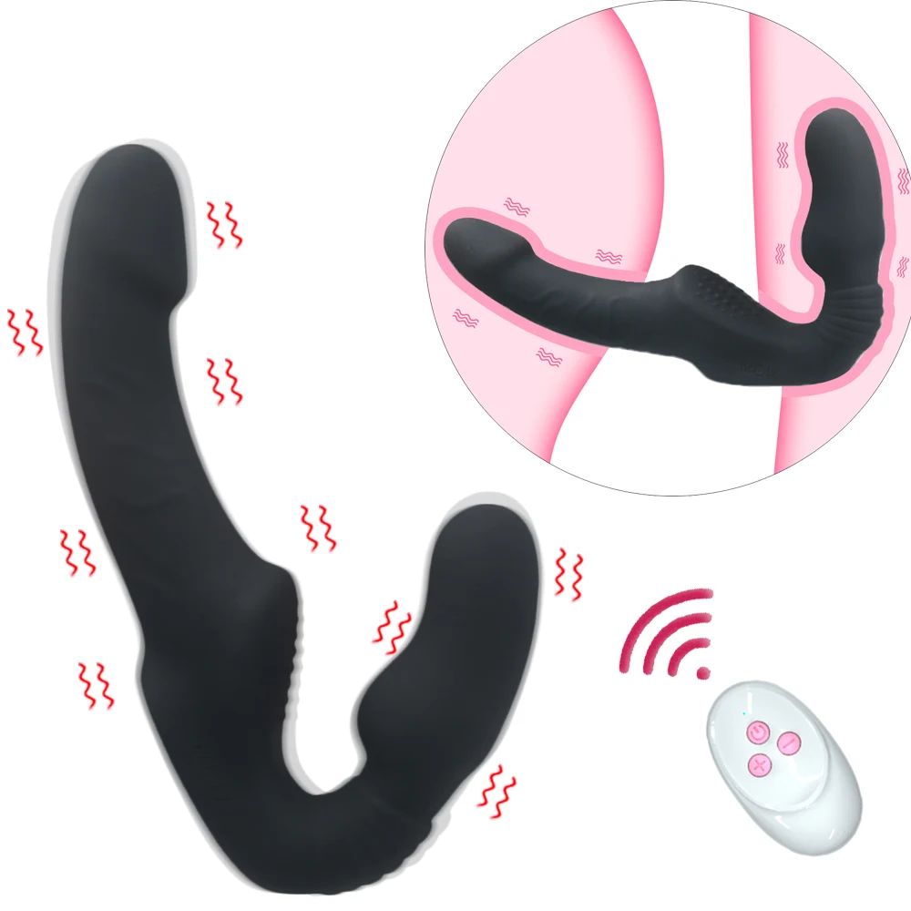 Strapless Strap-on Dildos Vibrator with Remote Control for Women Lesbian Couples G Spot Sex Toys With Clitoris Stimulator Adult