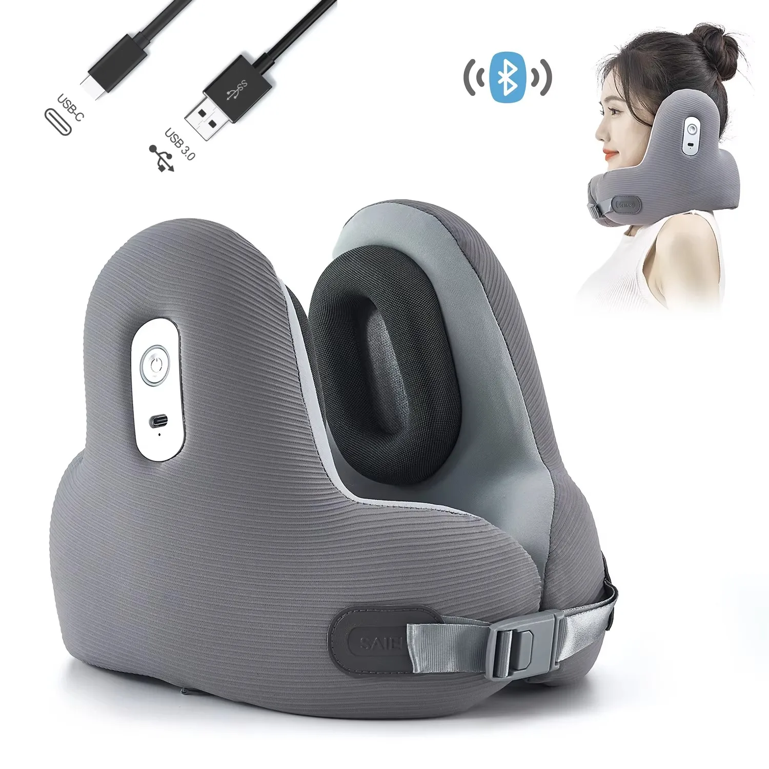 Bluetooth Music Cervical Spine Traveling Pillow U-Shaped Camping Neck Pillow