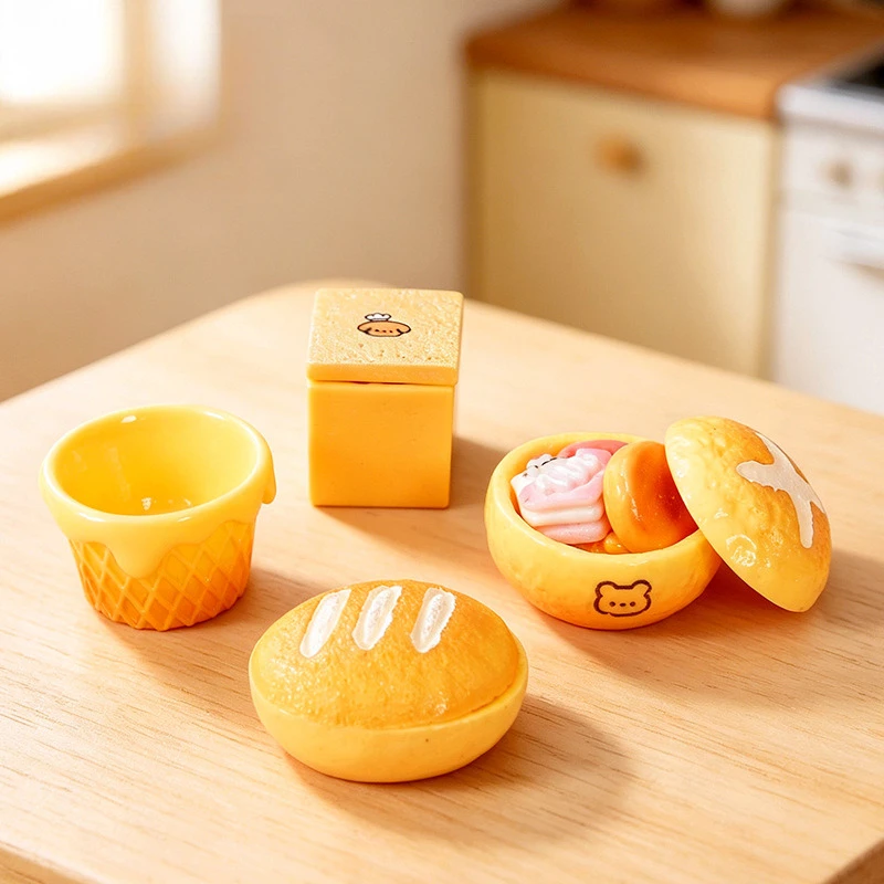 100pcs Cute Mini Burger Ice Cream Bread Bowl DIY for Hairpin Keychain Earrings Scrapbook Wholesale Dollhouse Accessories view 4