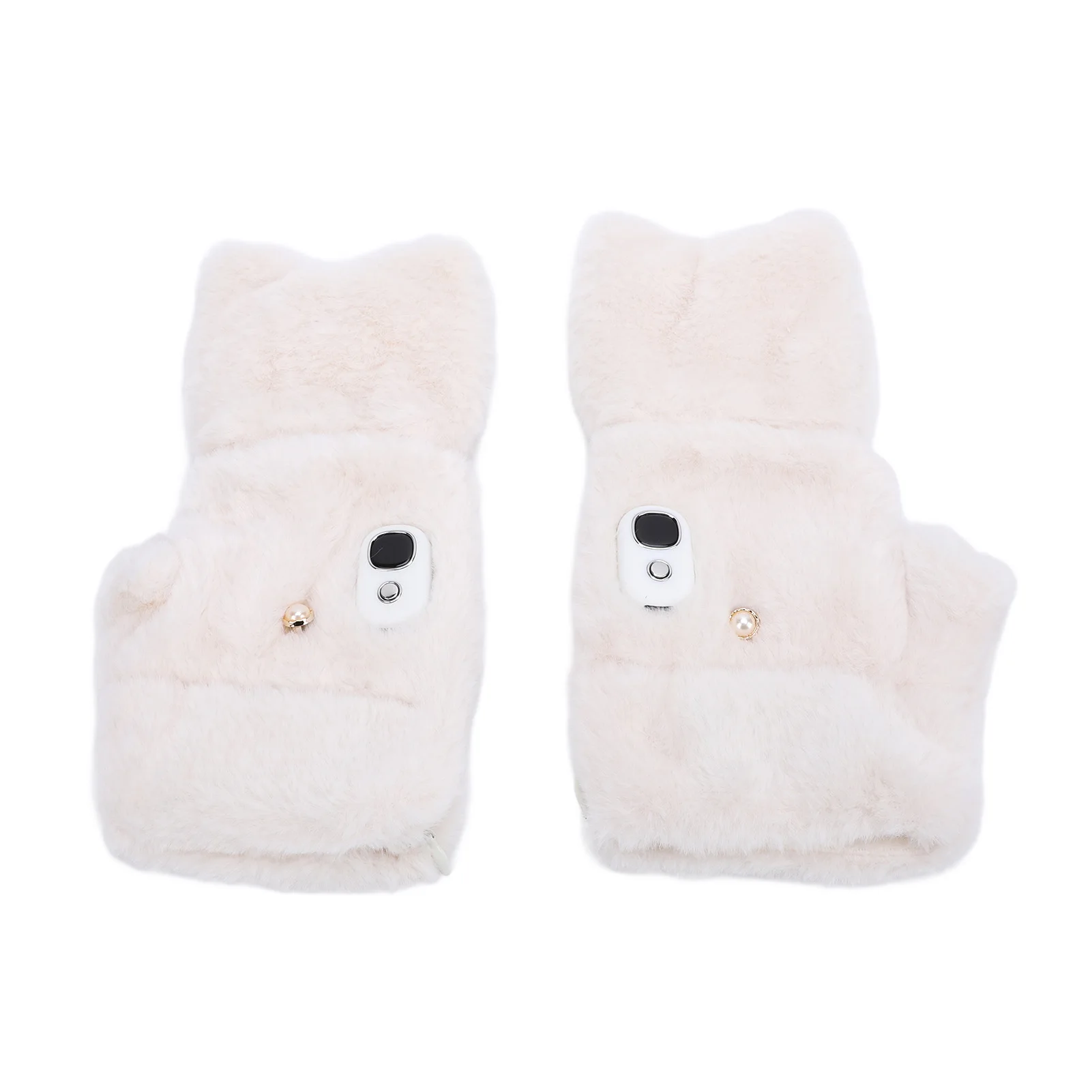 

3000mAh Battery Electric Heated Ski Gloves Women Surrounded Heating Half Finger Gloves Outdoor Winter Hand Warmer Built Gloves