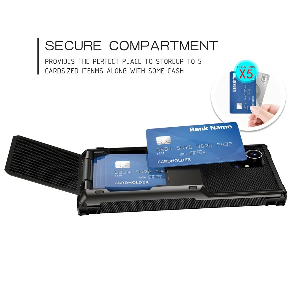 Wallet 5-Card Slot Credit Case For Samsung Galaxy S24 Ultra S23 S22 S21 Plus S20 FE Card Holder Cover For Galaxy Note 8 9 10 20