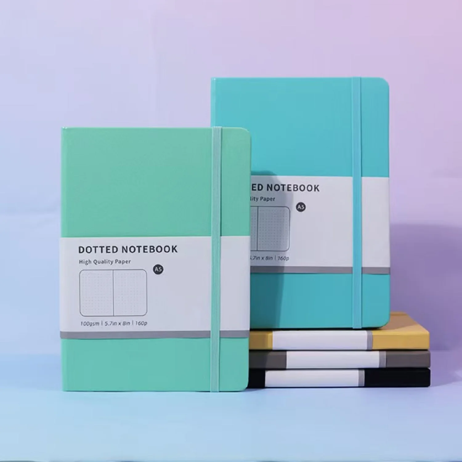 

Makeasy Lined Journal Notebook Dots 160Pages Medium 5.6 in x 8 in Thick Paper Hardcover Journaling Notebook for Work School Note