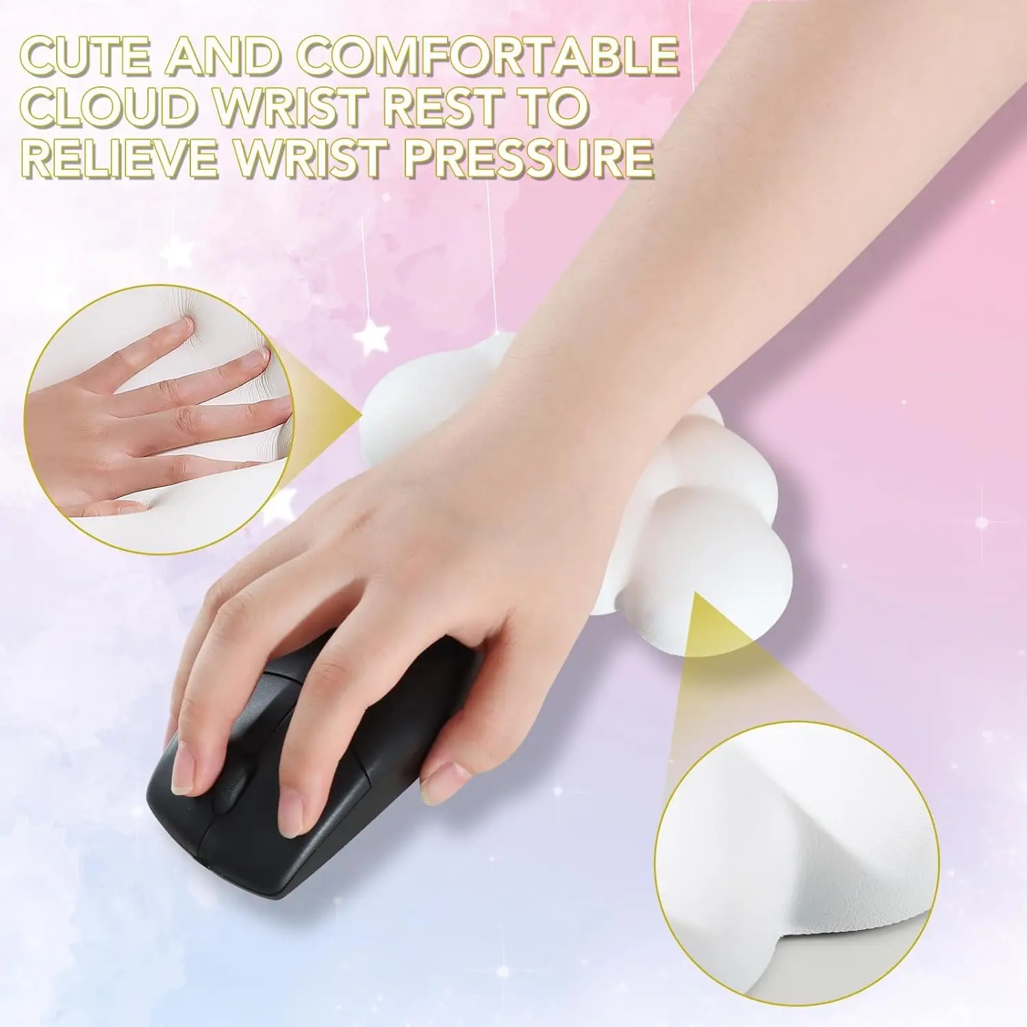يمكن مسند المعصم لوحة المفاتيح السحابية المضادة للانزلاق رغوة الذاكرة سطح المكتب مكتب ألعاب الماوس مسند المعصم #5