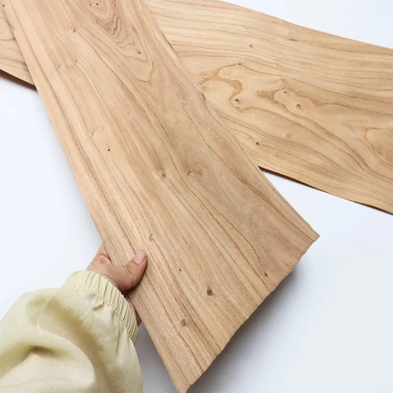 Natural Elm Burl Wood Veneer 0.5mm Solid Wood for Furniture Cabinet Door Decor Guitar Crafts DIY Panels Veneer L:250*18cm