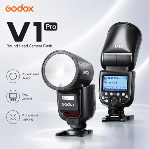 Godox V1 Pro Camera Flash V1Pro TTL Round Head Speedlite Wireless Flash For Canon Nikon Sony Fuji Olympus Panasonic