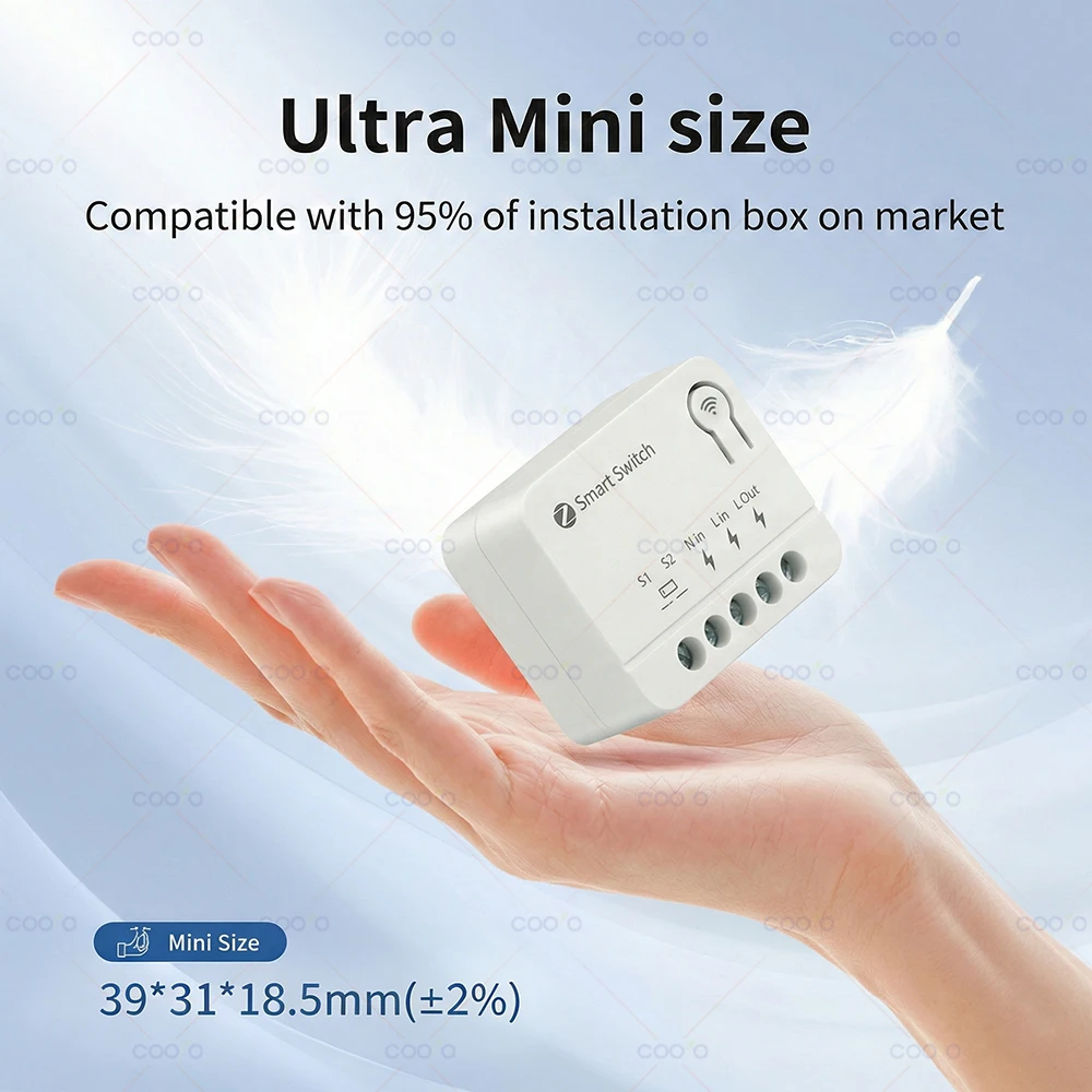 Zigbee 1/2/3 Gang Mini Smart Switch DIY Light Switch Module Supports External Switch Need Zigbee Hub for Alexa Alice Google Home