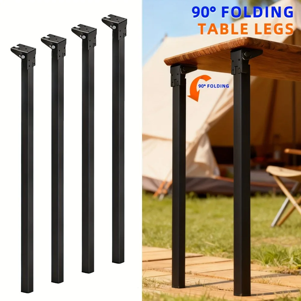 Metal Folding Table Legs, 27.56 Inch (70Cm) Height, Heavy Duty Foldable Desk Legs for Tables, Workbench, And Furniture Support