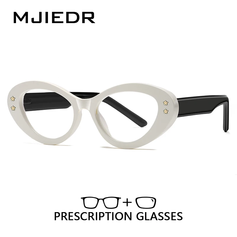 

MJIEDR Vintage Cat Eye Shape Acetate Material Prescription Glasses Women Fashion Optical Eyeglasses Myopia Reading Glasses Wear