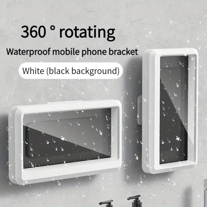 Phone Holder Bathroom Waterproof Home Wall for IPhone Case Stand Self-adhesive Touch Screen Phone Shell Shower Sealing Storage