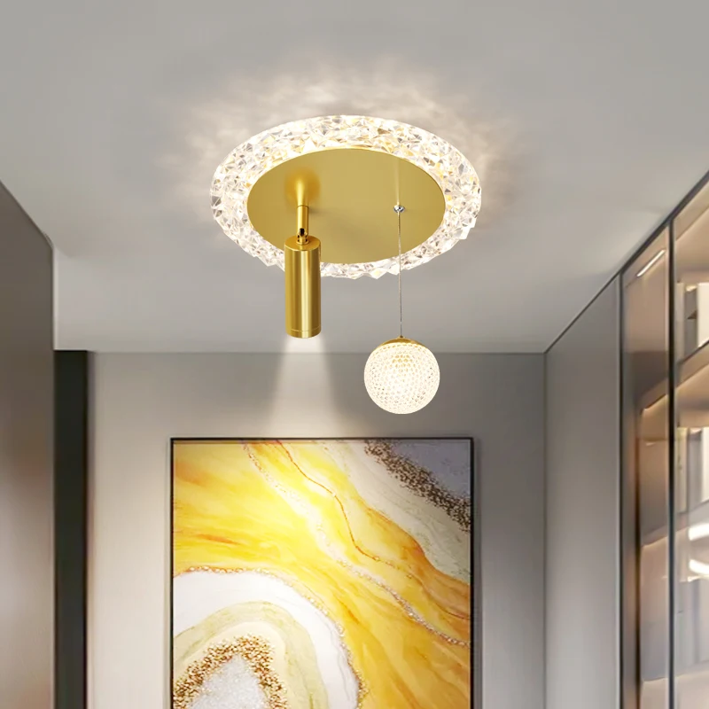 Modern led ceiling light D25 30CM black white gold mounted spotlight illumination lamp for corridor aisle balcony image 4