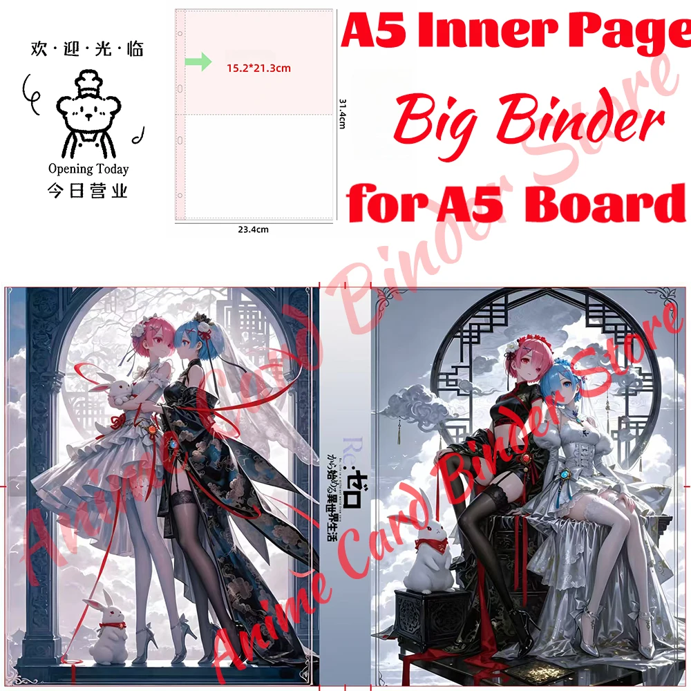 Couple Style Rem Ram With Rabbit Card Binder Various Size Large Capacity Card Binder Cover Customization For Card Collection