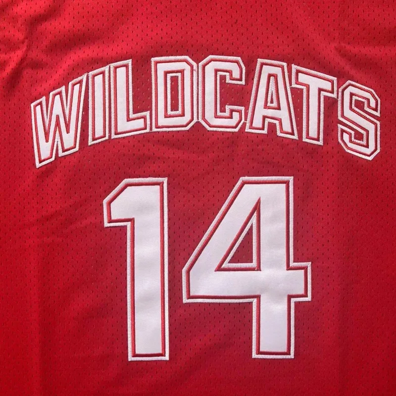 Película Wildcats High School #   14 Troy Bolton camiseta de baloncesto camiseta deportiva Cosplay disfraces de fiesta de Halloween para hombre #   1 #   W.