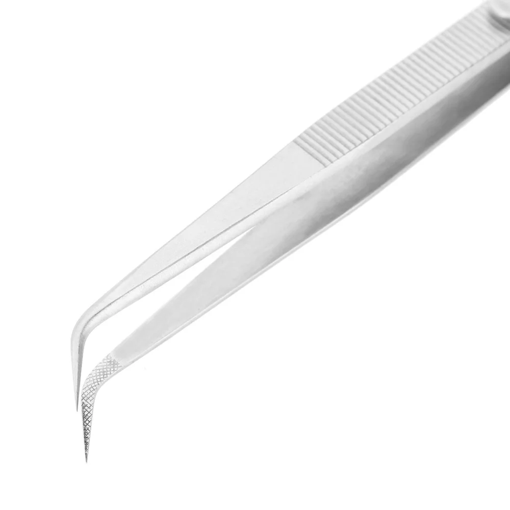 

Stainless Steel Jewelry Making Tool Anti-Slip Design With Lock Stainless Steel Tweezers Adjustable Curved Tip Anti-Slip Tweezers