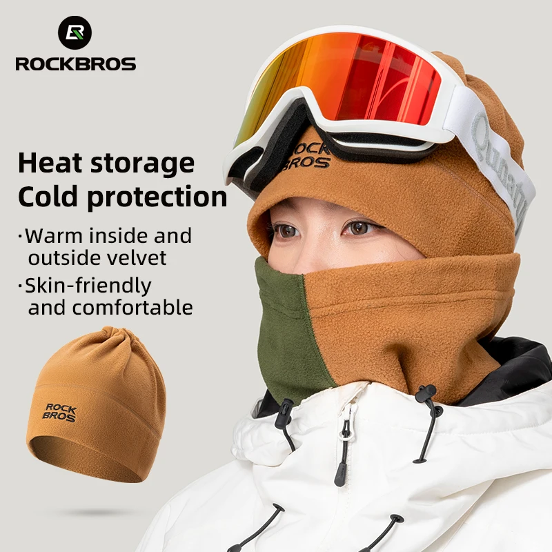 ROCKBROS Winter Cycling Scarf Windproof Warm Fleece Face Mask Hat Hood Men Women Outdoor Sports Multifunction Cycling Bike Scarf