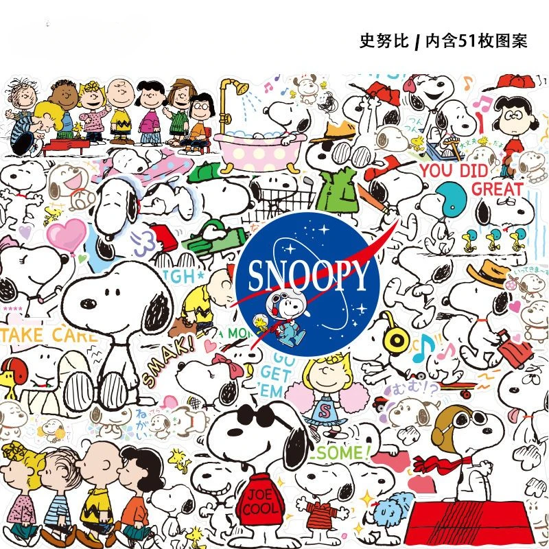 Snoopy Charlie Brown Woodstock Cartoon Cute Luggage Graffiti Stickers Creative Personalized DIY Waterproof Decorative Stickers