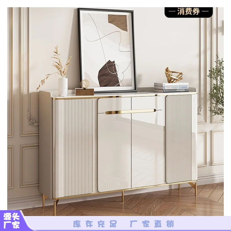 Home shoe cabinet home door new 2025 explosion rock slab light luxury outdoor entrance cabinet integrated wall locker