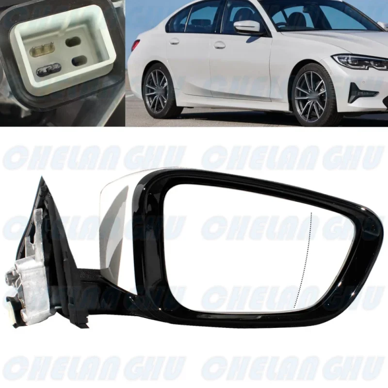 

For BMW G20 G28 320i 330i 2019 2020 2021 2022 2023 Right Side 5Pins White Painted Power Adjust Memory Power Fold Mirror assembly