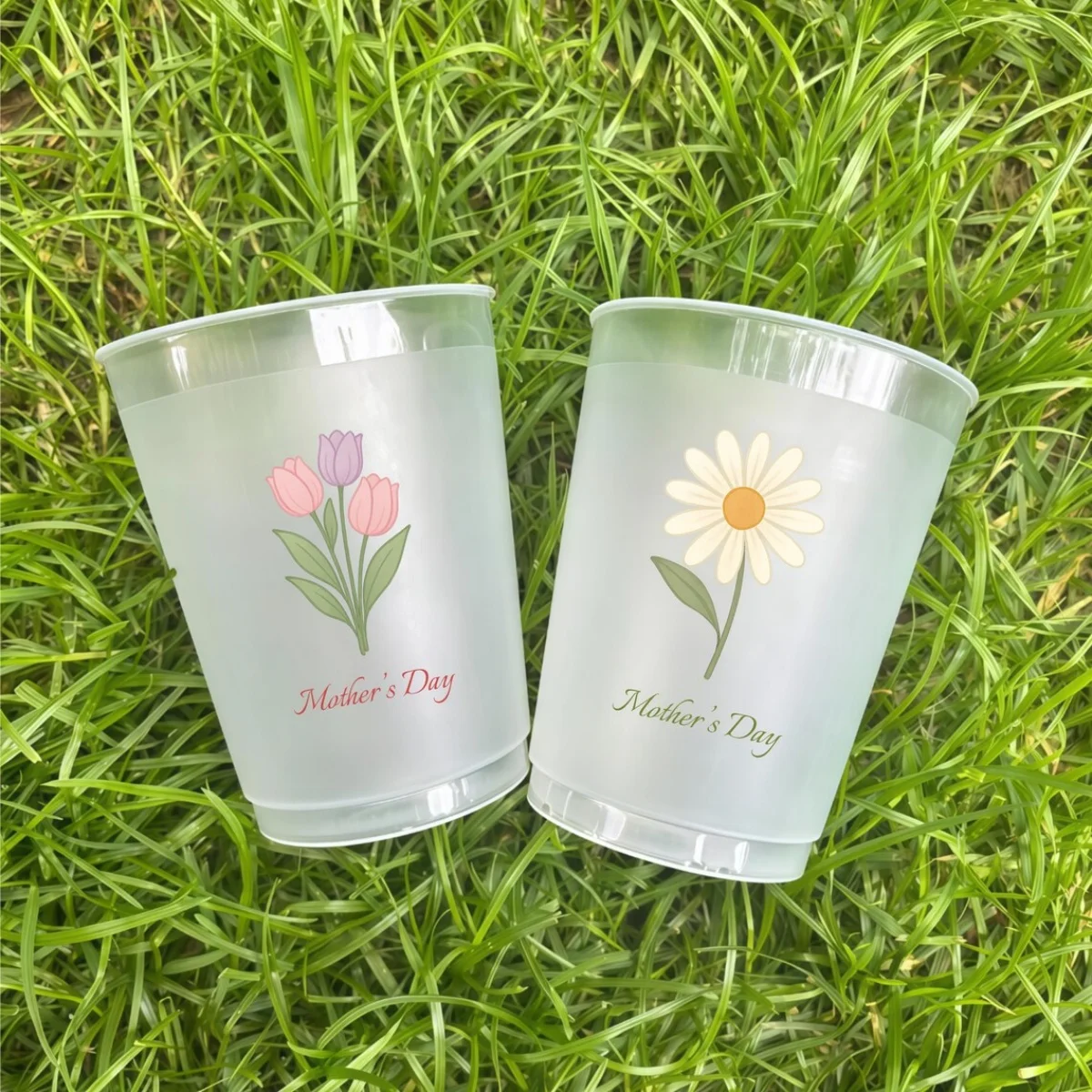 10 vasos de fiesta florales personalizados, vasos de plástico esmerilado con diseños de flores y texto, vasos reutilizables para bodas, cumpleaños, jard