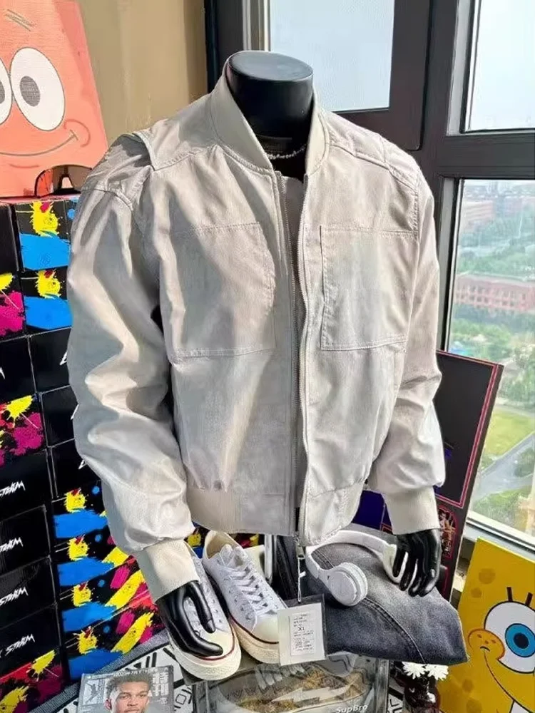 

Cleanfit American Sle ort oulder Workwear Jaet Men's Autumn Winter ey High Street Baseball orm Outerwear
