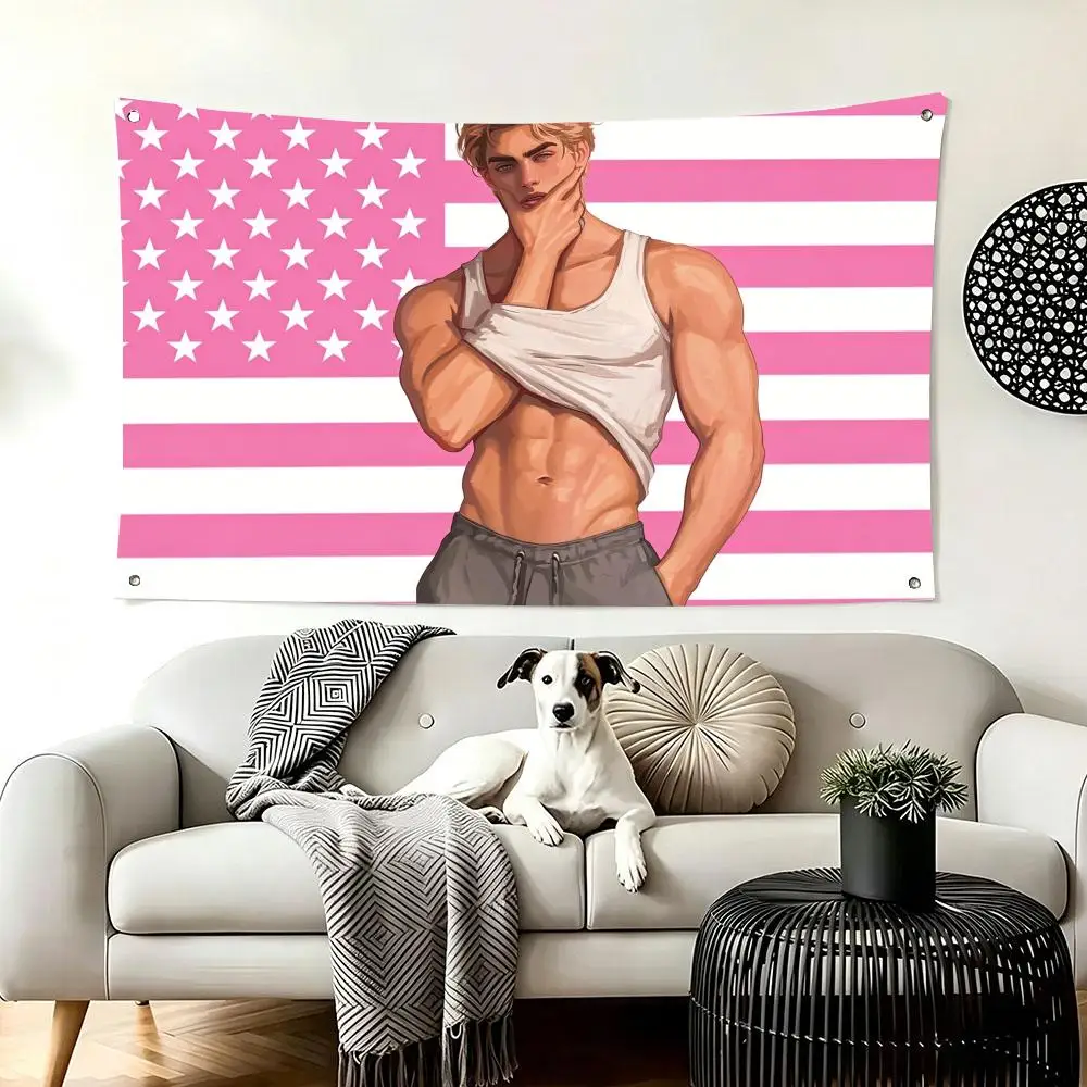 Aaron Warner Pink American Flags  For Living Room Home Dorm Decor Wall Outdoor Camping Party Banner Gifts