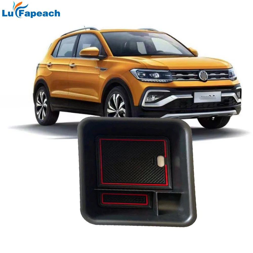 Suitable For Volkswagen Road Armor Central Control Center Armrest Storage Box Modified Interior T-cross ABS Auto Accessories