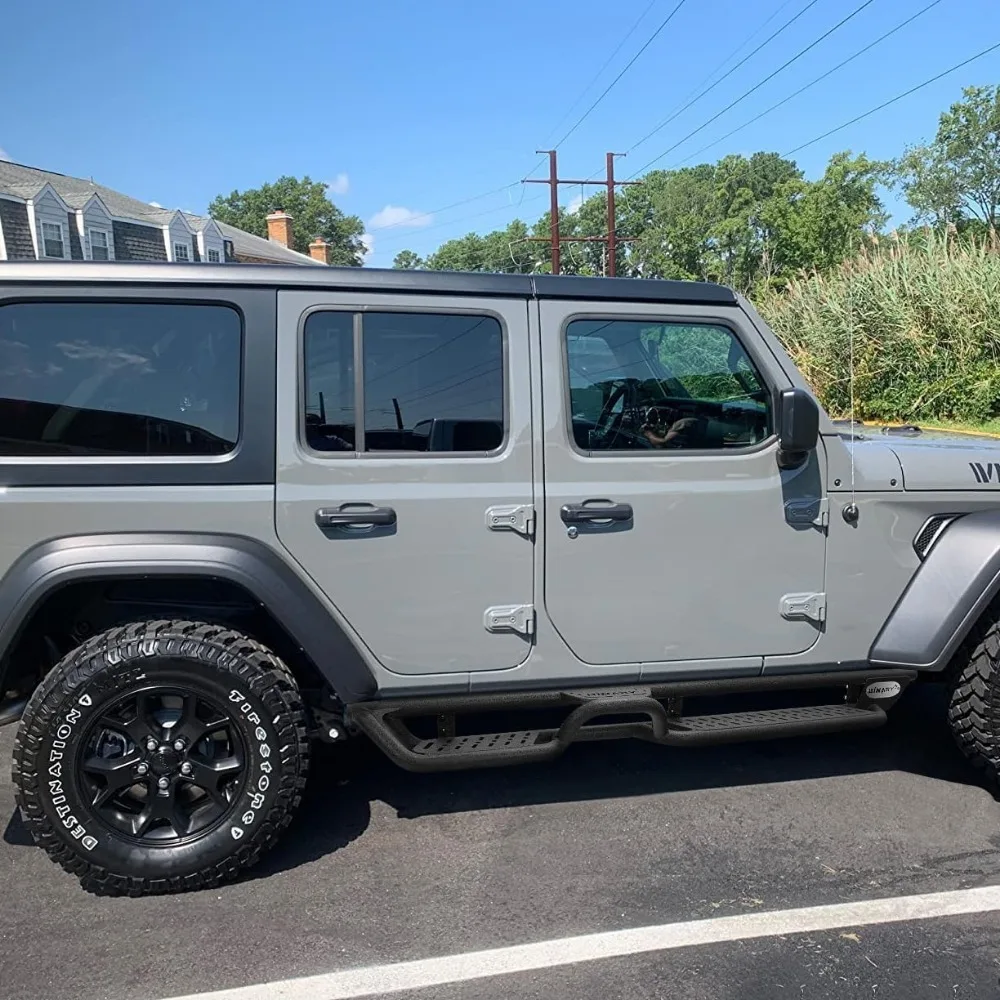 BINARY STAR Pedane compatibili con il veicolo 2018-2025 Jeep Wrangler JL 4 porte, gradini laterali a due scale da 6 pollici Nerf Ba