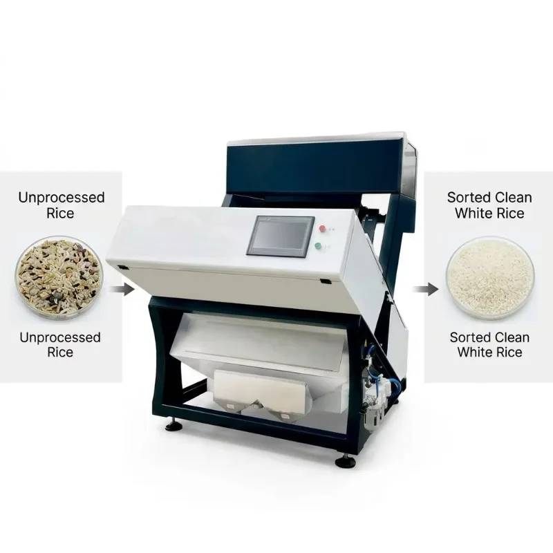 AI Intelligent Vision  Rice Wheat Corn Peanut Bean Sorter Legume   Color Shape Grain 99.99% Sorting Rate Machine customize