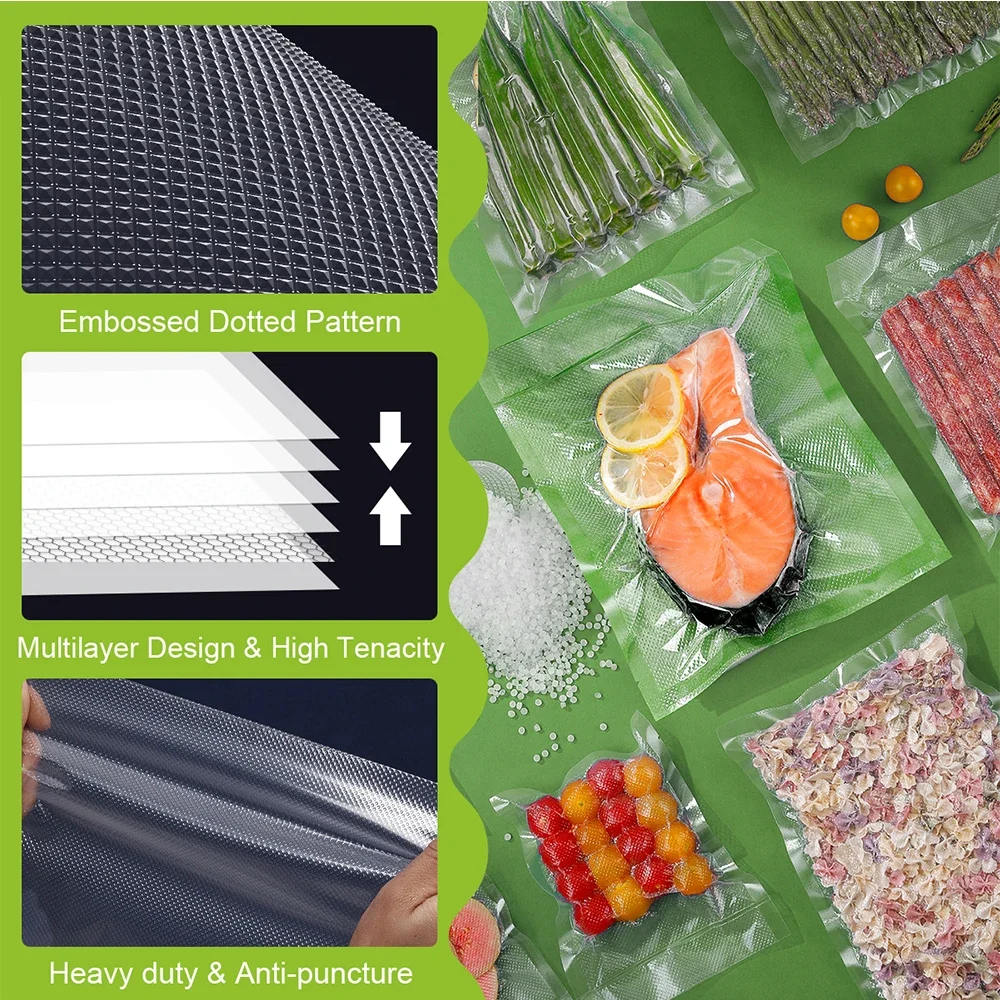 식품 진공 실러 포장 기계에 대 한 주방 진공 가방 식품 저장 가방 BPA 무료 주방 액세서리 50 개/몫