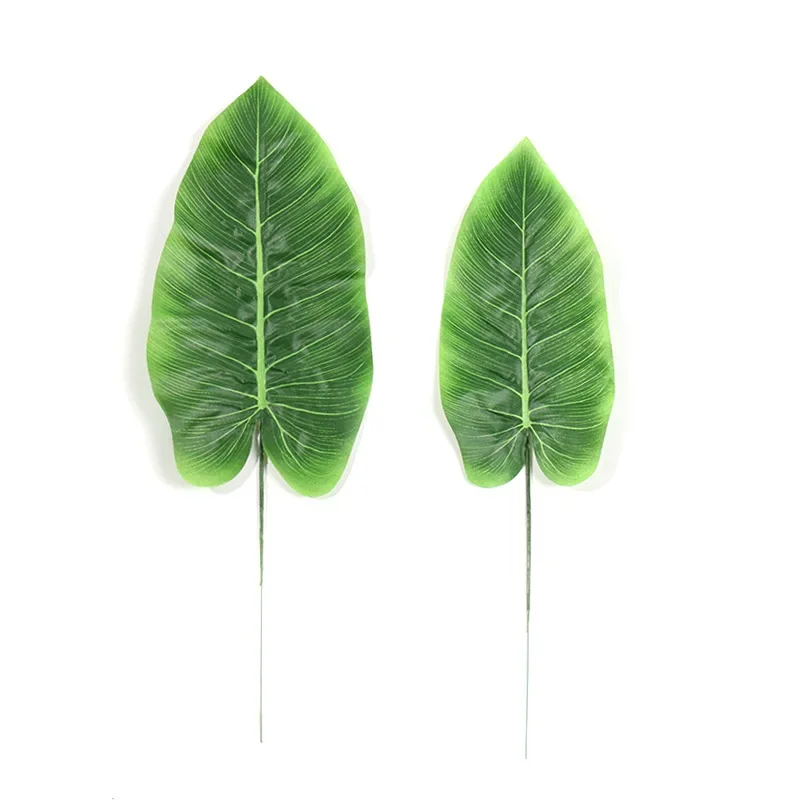 10pcs Topical Palm Leaves Decorations Plant Fake Leaves Artificial Turtle Leaf Decor Green Jungle Leaves for Home Decoration