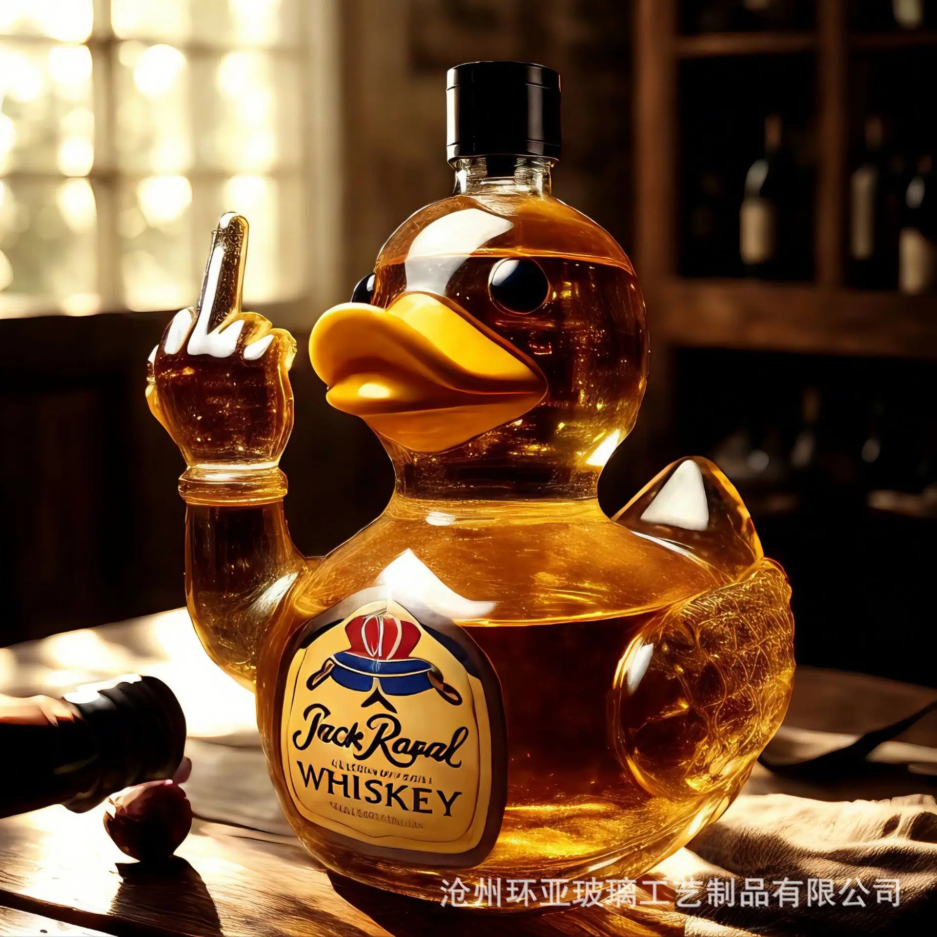 DEOUNY Middle Finger Whisky Duck Wine Bottle Whiskey Dispenser