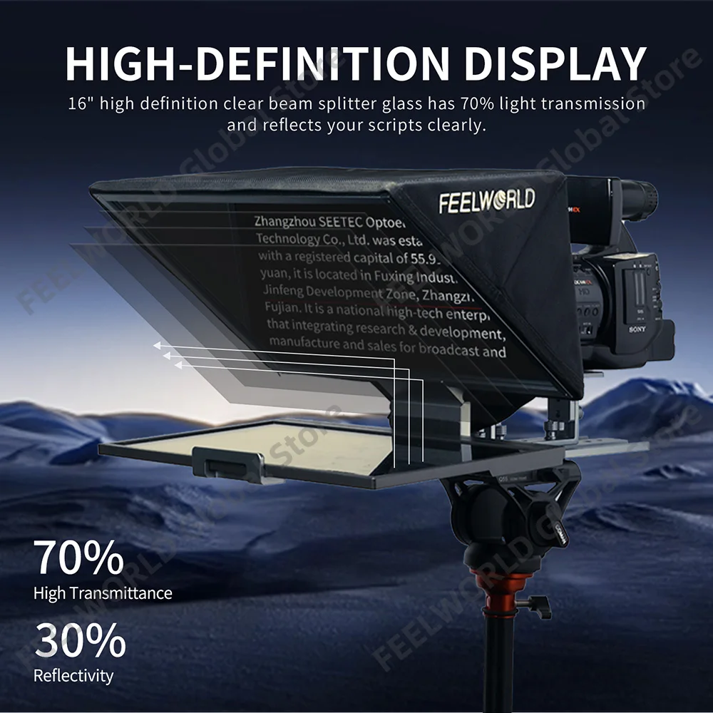 FEELWORLD TP16 16 Inch Folding Teleprompter Support Up to 16