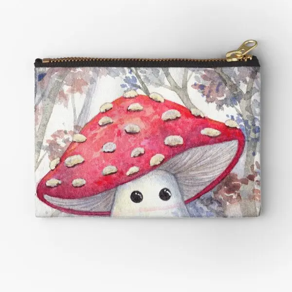 Amanita Ghost Mushroom  Zipper Pouches Storage Men Panties Coin Socks Key Underwear Pure Pocket Packaging Cosmetic Bag Wallet