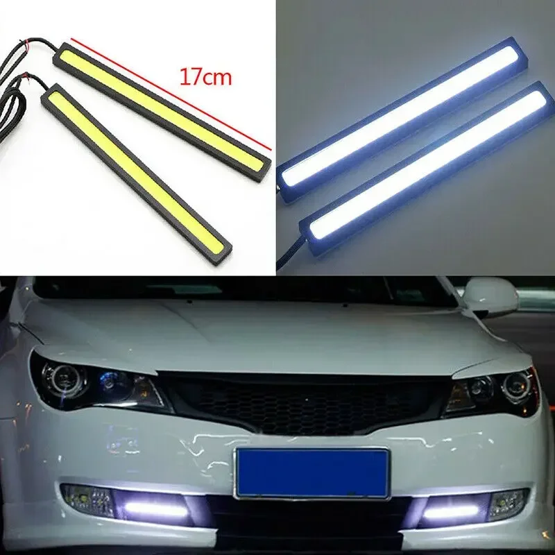 Luz LED COB de circulación diurna impermeable, fuente de luz de atmósfera de coche, barra antiniebla de estacionamiento, tira de luces, DC12V,