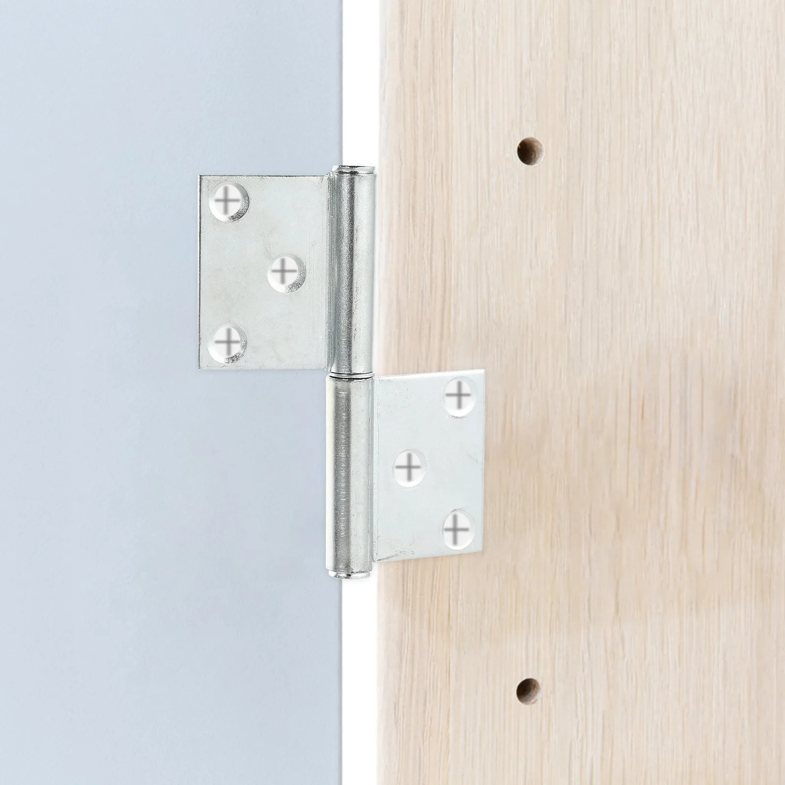 4Pcs Galvanized Flag-Type Hydraulic Hinges Iron Buffer Hinges Smooth Low Noise High Strength for Doors Flat Heavy Duty