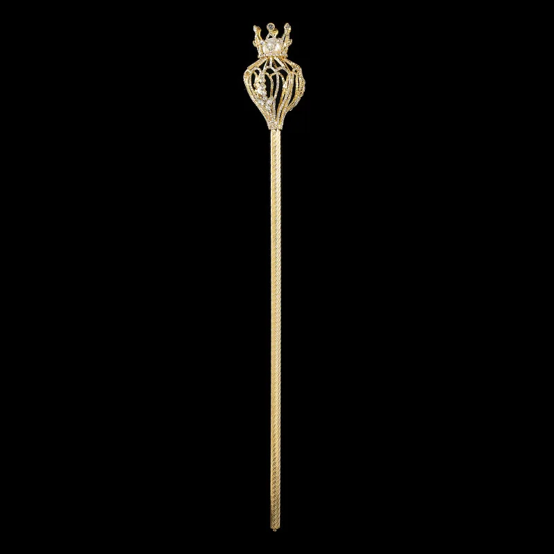 Popular Cetro Bright Elegant High Quality Fashion Beautiful Wedding Props  Queen Crown Magic Scepter Fairy Stick