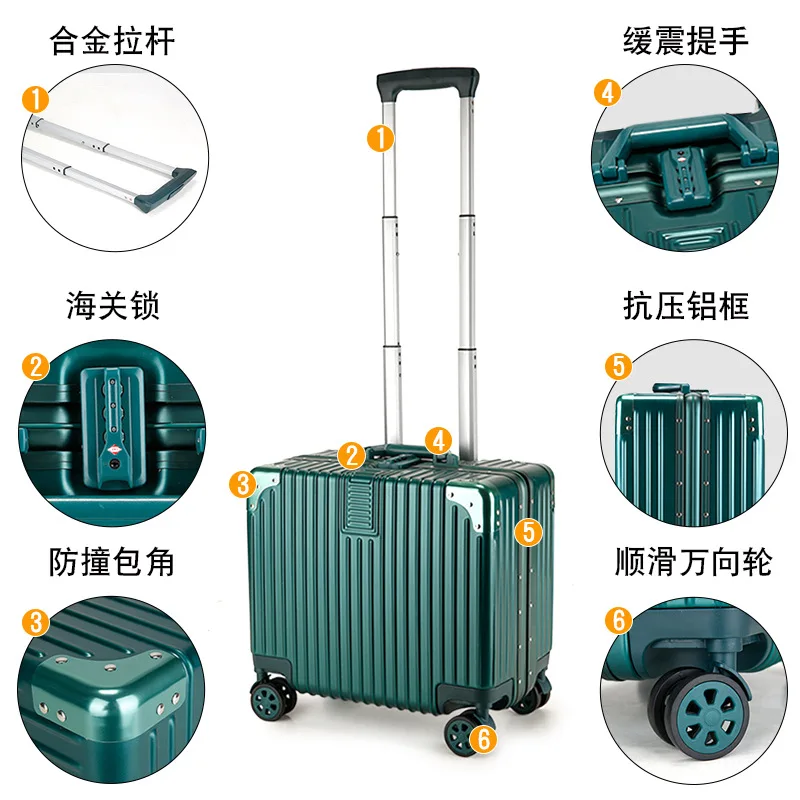 PLUENLI Boarding Case Trolley Case Luggage Small Password Wrapping