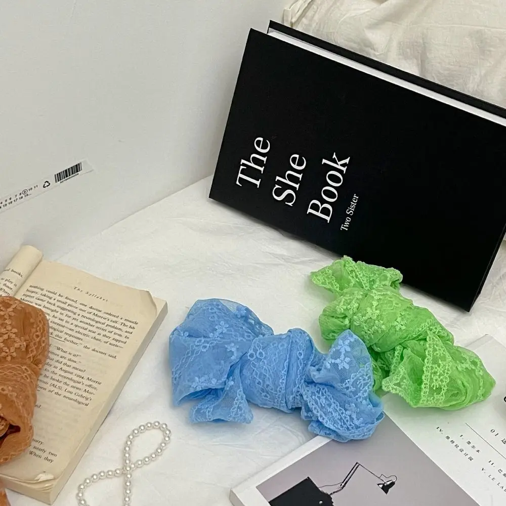 ผ้าพันคอลูกไม้สไตล์เรียบง่ายสไตล์ฝรั่งเศสผ้าพันคอแฟชั่นน่ารักผ้าโพกหัวสามเหลี่ยมขอบสายรัดที่รัดผมสำหรับเด็กผู้หญิง