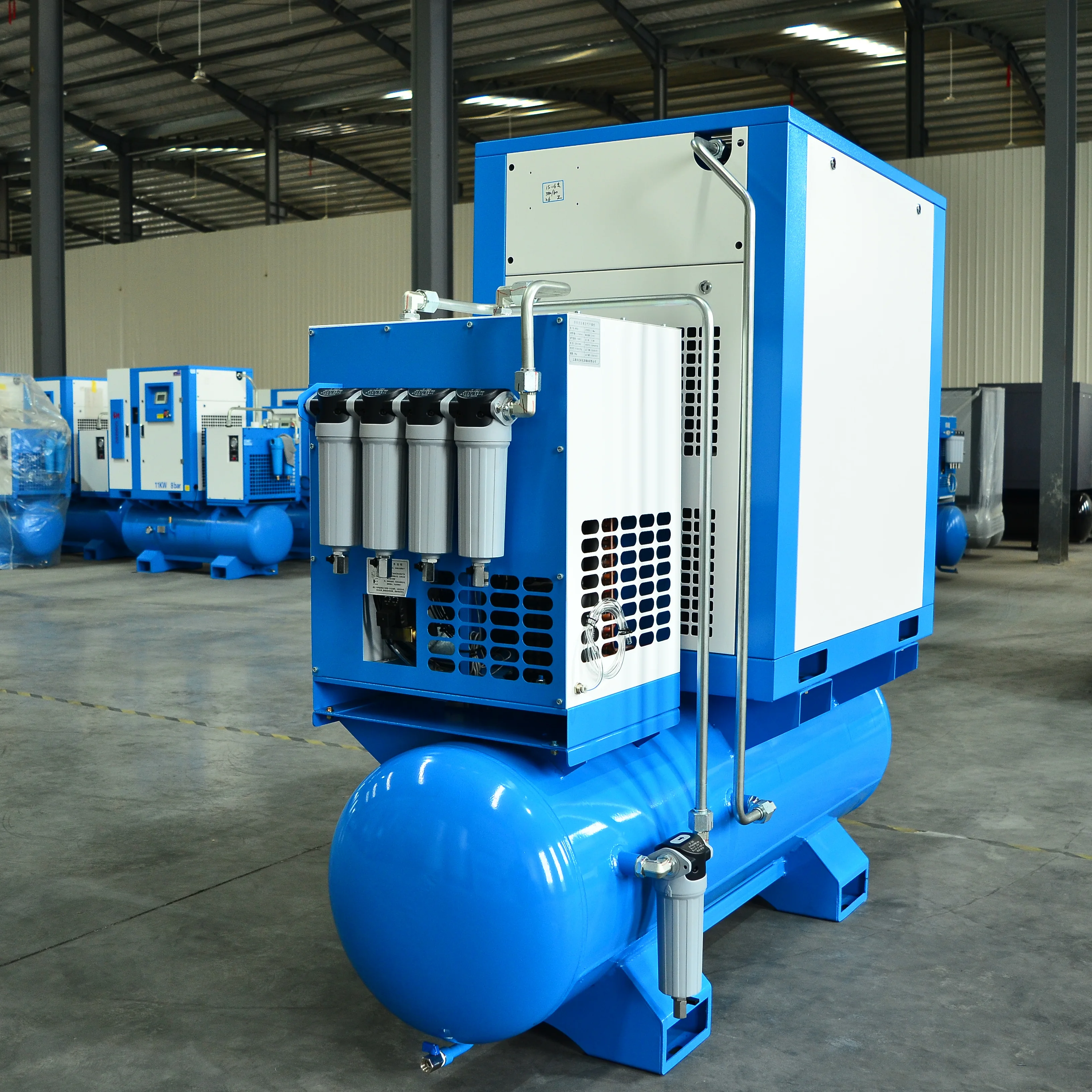 High Quality 8Bar--16Bar Industrial Screw Air Compressor 7.5KW-37KW 380V 50Hz PM Variable Frequency Drive Air Compressor
