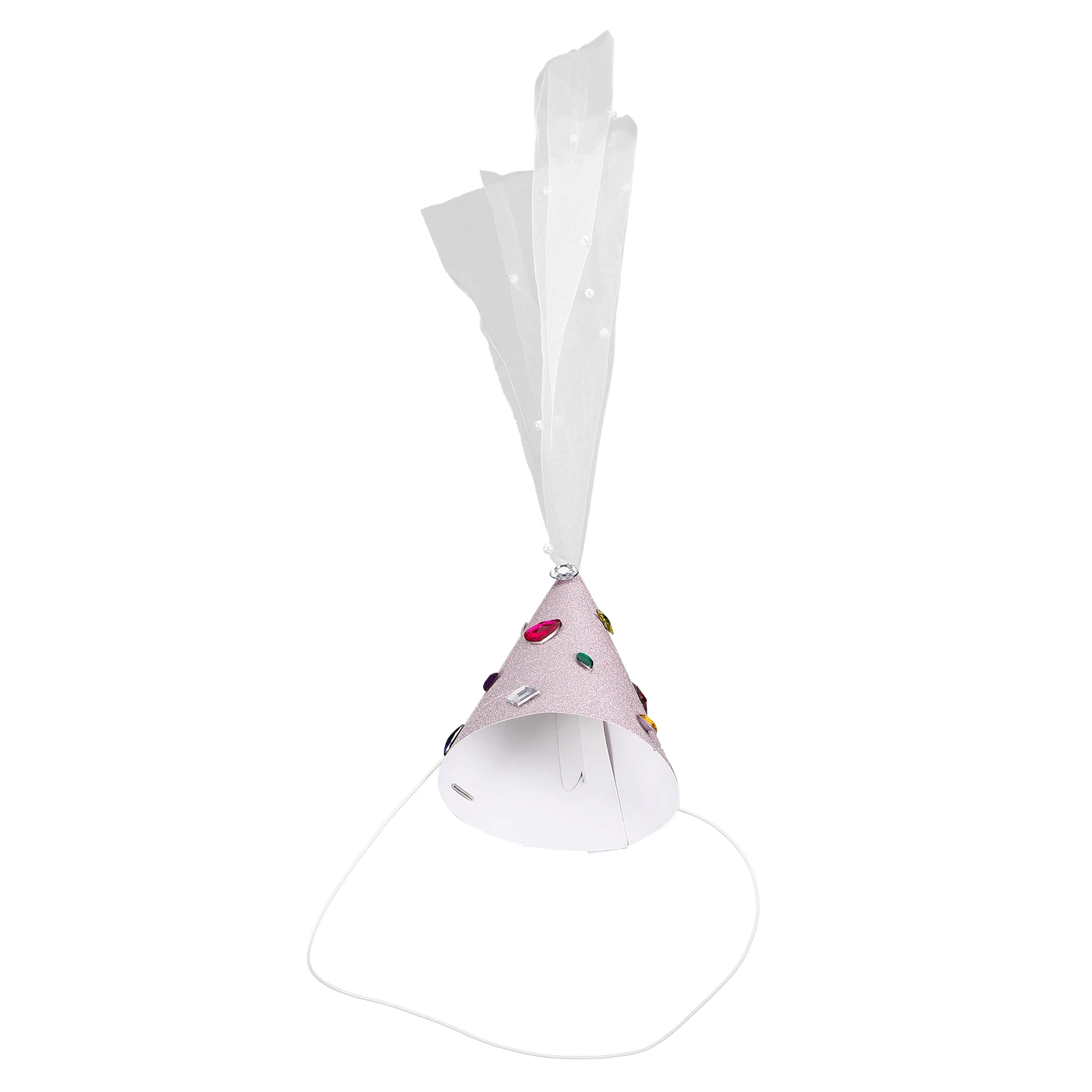 

Princess Mesh Birthday Hat Party Hats For Kids Headwear Cone Pink Paper Lightweight Breathable Birthday Party